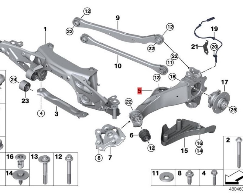 OE:33306865226 Right longitudinal lever BMW X2 (F39) sDrive20iM off-road kit for 20 models from 2019-2020.