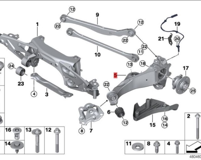 OE:33306865226 Рычаг продольный правый ЦН BMW X2 (F39) sDrive20iM комплект для бездорожья 20 моделей 2019-2020 гг.