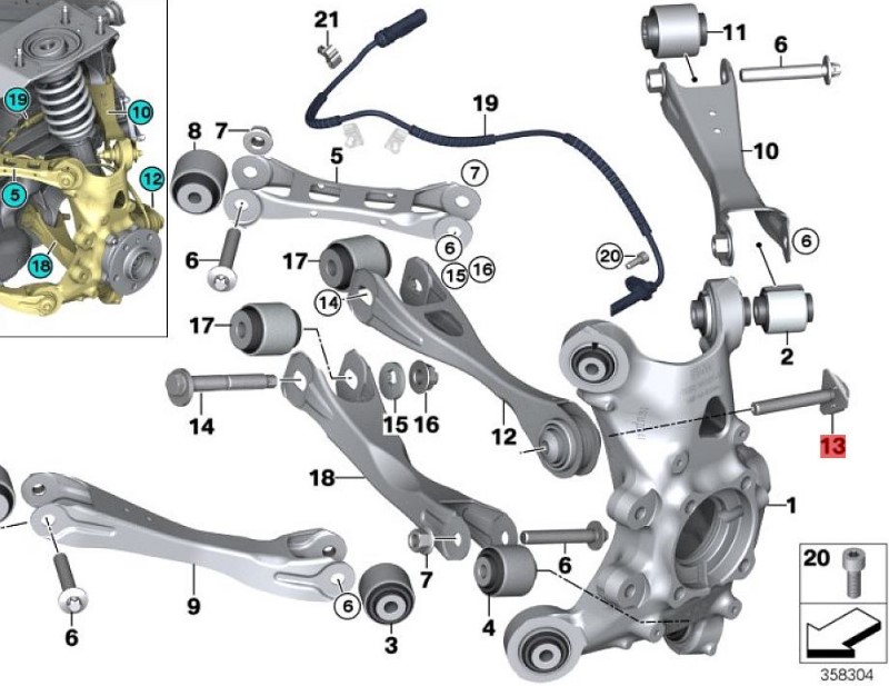OE:33326784418 Anti-rotation bolt M12X1, 5X85-10.9 BMW X1 (E84) sDrive18i manual transmission 13 models 2012-2014.