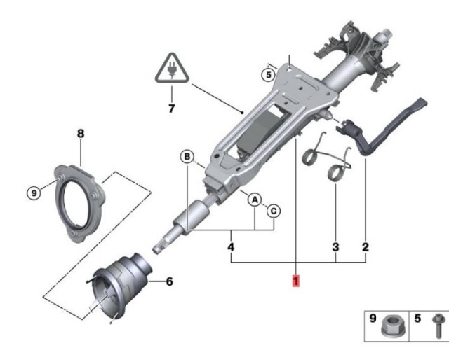 OE:32306784867 Рулевая колонка регулируется вручную BMW X1 (E84) sDrive18i МКПП 13 модели 2012-2014 гг.