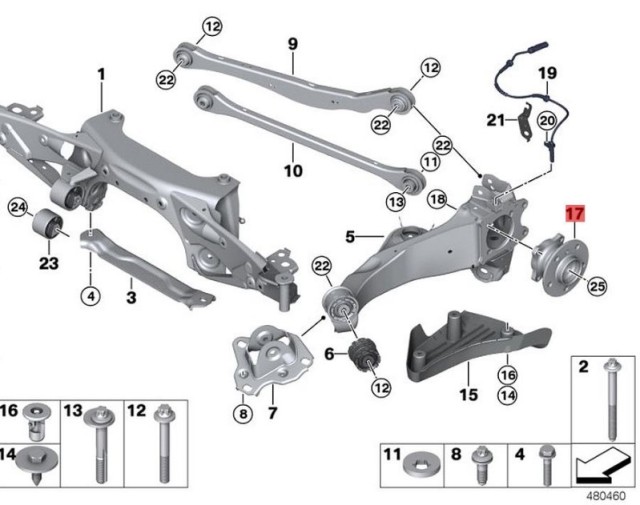 OE:33406891924 Ступица колеса с подшипником CN BMW X2 (F39) sDrive20iM комплект для бездорожья 20 моделей 2019-2020 гг.