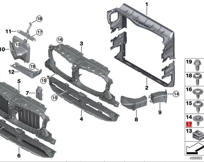 OE:7149126886 Hexagon head bolt TS5X17SW8D=22 BMW X2 (F39) sDrive20iM off-road kit for 20 models from 2019-2020.