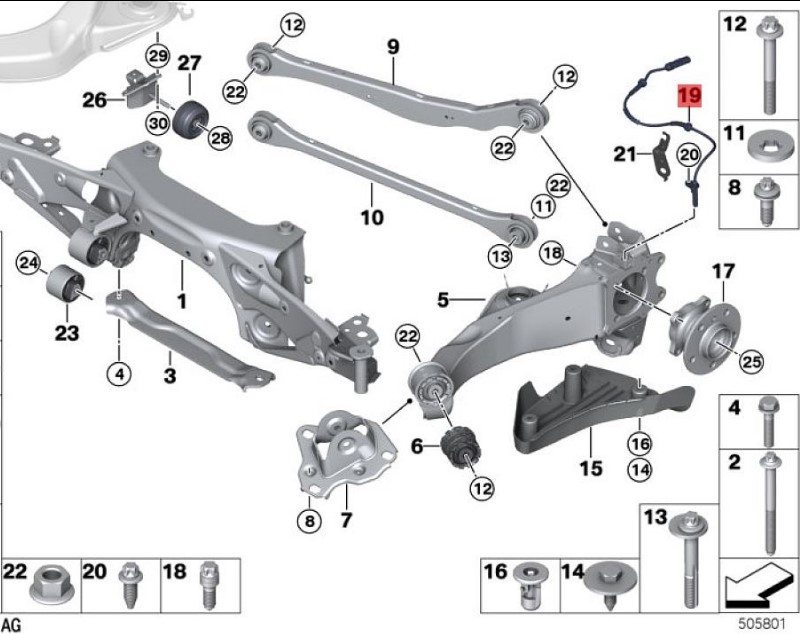 OE:34526895882 DSC rear pulse sensor BMW X2 (F39) sDrive20iM off-road kit for 20 models 2019-2020.