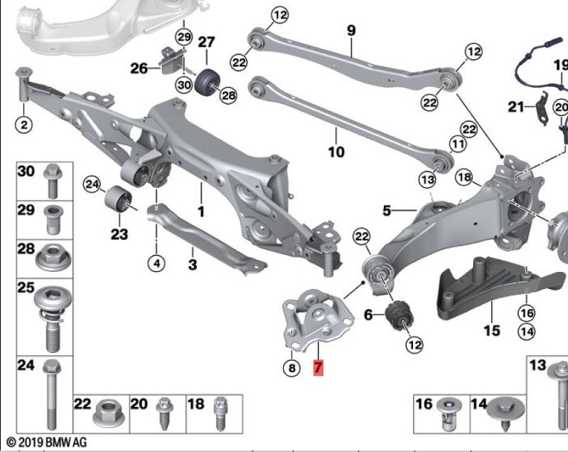 OE:33326851582 Right longitudinal pivot arm bracket BMW X2 (F39) sDrive20iM off-road kit for 20 models 2019-2020.