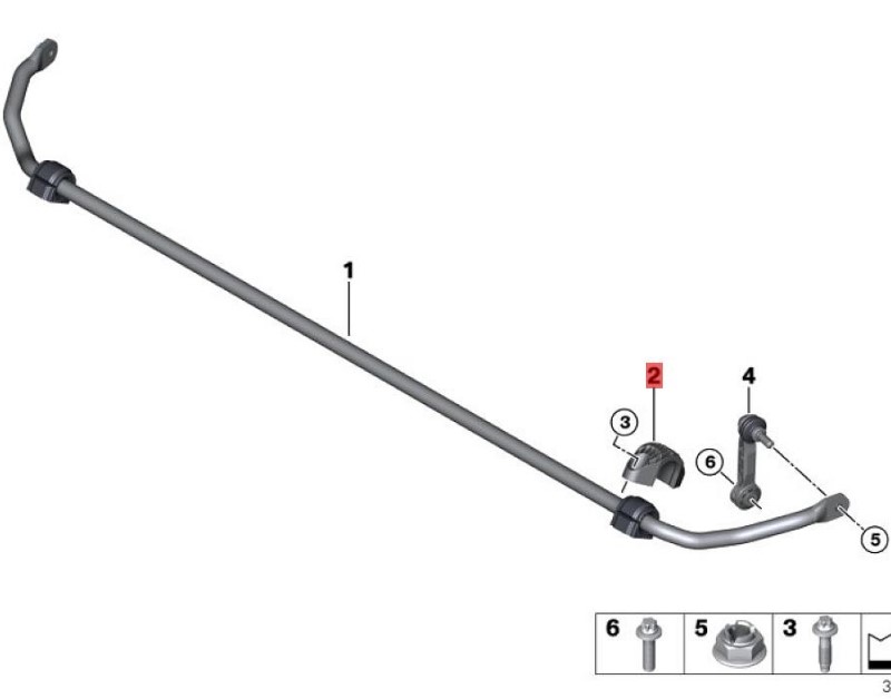 OE:33506862203 BMW X2 (F39) sDrive20iM stabiliser bracket kit for off-road use, 20 models, 2019-2020.