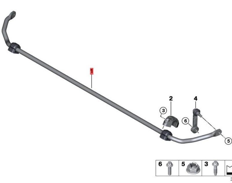 OE:33506853923 Rear axle stabiliser bar for BMW X2 (F39) sDrive20iM off-road kit for 20 models from 2019-2020.