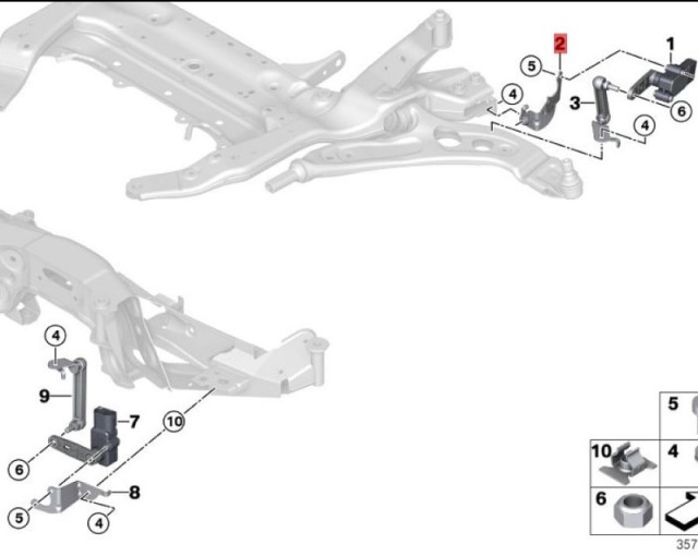 OE:37146872824 Кронштейн переднего датчика высоты BMW X2 (F39) sDrive20iM комплект для бездорожья 20 моделей 2019-2020 гг.