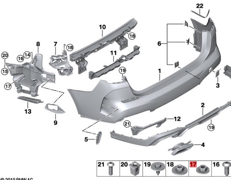 OE:7147155614 Hex nuts and flat washers BMW 1 Series Hatchback (E87 Facelift) 120i Manual Transmission 08 2008-2011