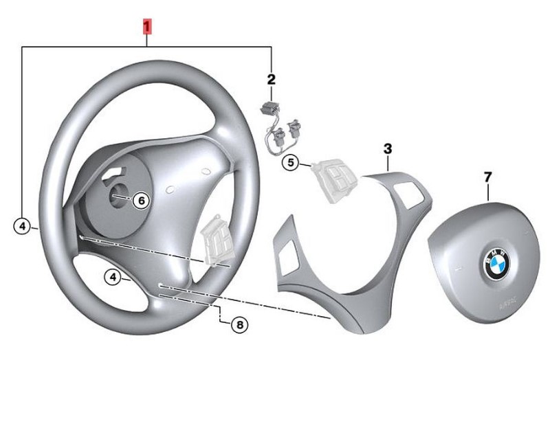 OE:32306795570 Outer ring of the steering wheel of a sports car LEDER BMW 1 Series Hatchback (E87 Facelift) 120i Manual Transmission 08 2008-2011