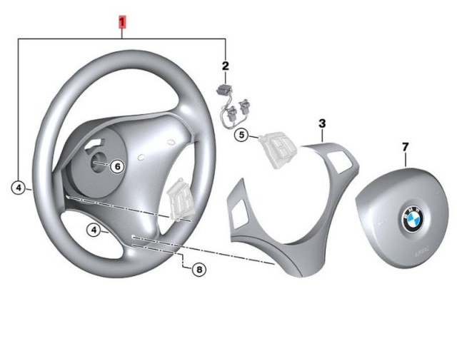 OE:32306795570 Наружное кольцо рулевого колеса спортивного автомобиля LEDER BMW 1 серии Хэтчбек (E87 Facelift) 120i МКПП 08 2008-2011