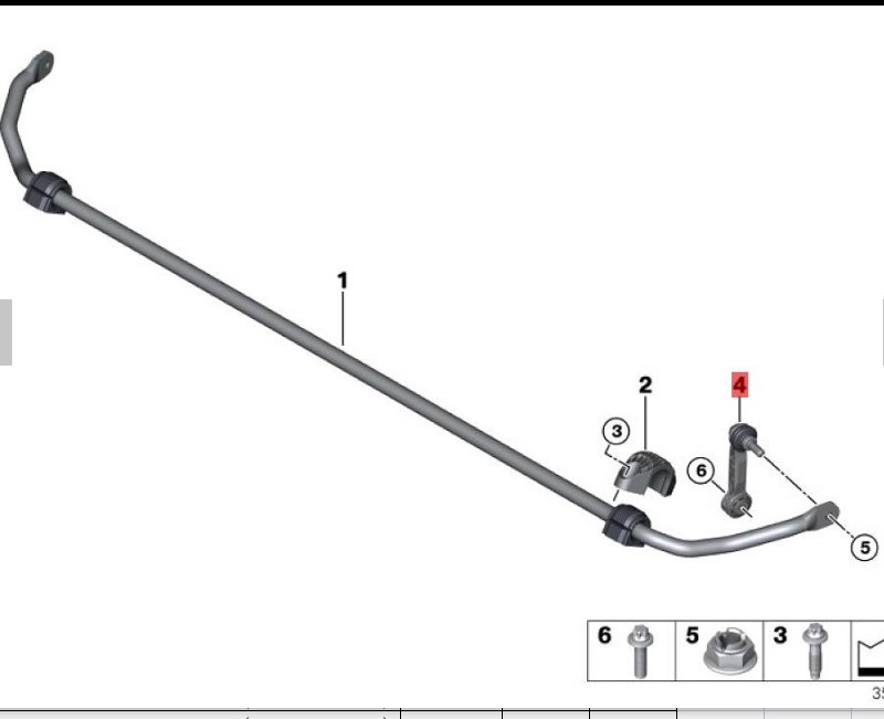 OE:33506862865 Rear part of the stabiliser bar support for BMW X2 (F39) sDrive20iM off-road kit for 20 models from 2019-2020.