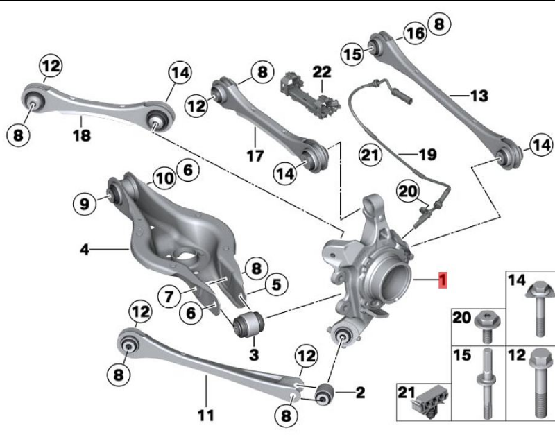 OE:33326798984 Right rear wheel frame