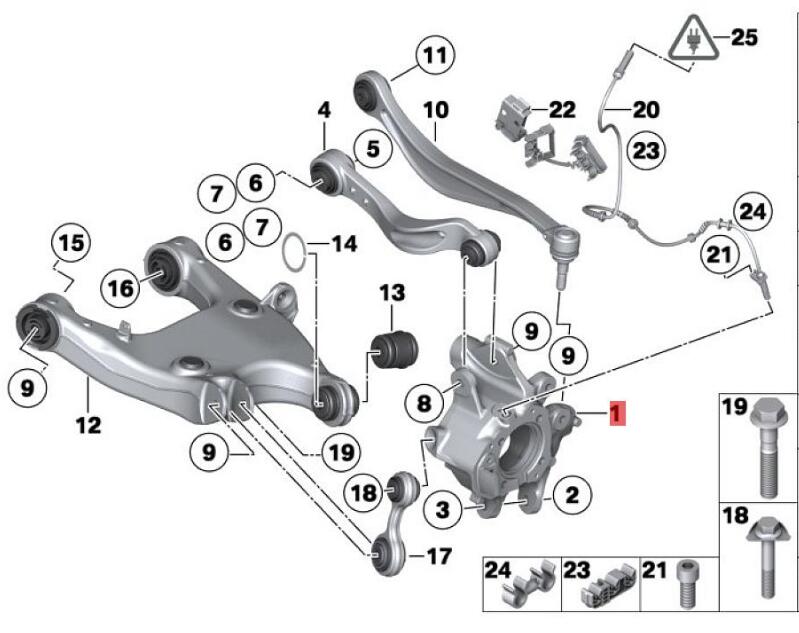 OE:33306852892 Right rear wheel frame BMW 6 Series GC(F06)640i2011-2014