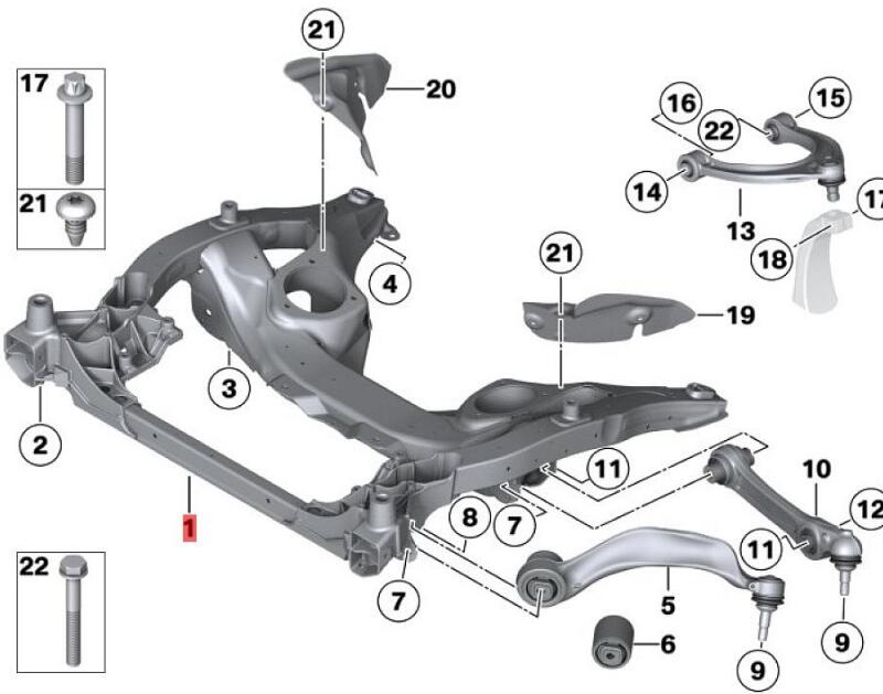 OE:31116796692 Front axle beam BMW 5 Series