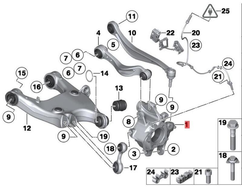 OE:33306852891  Left rear wheel frame BMW 6 Series GC(F06)640i2011-2014