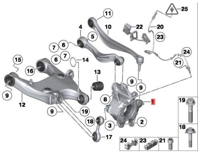 OE:33306852891  рама колеса левая задняя БМВ 6 серии GC(F06)640i2011-2014