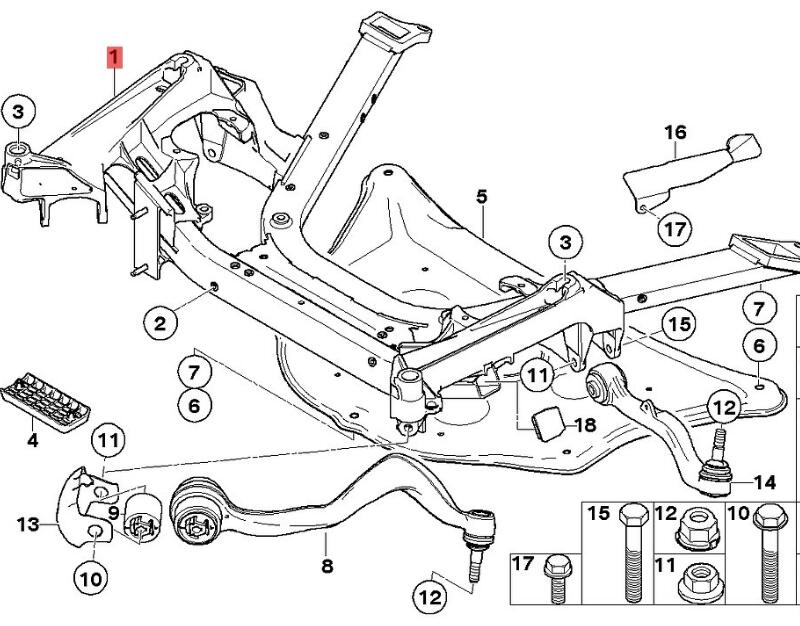 OE:31116782457 Front axle beam BMW 7 Series (E66) 730Li Classic Edition 08 2008-2008