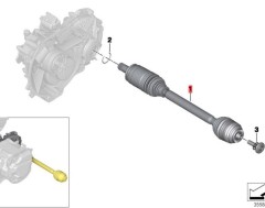 OE:33207641212 Выходной вал правый D=35MM BMW i3 (I01) Расширенный модельный ряд 14 моделей 2014-2016 гг