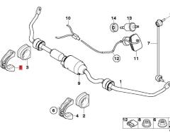OE:31356757100 Кронштейн стабилизатора поперечной устойчивости передний правый БМВ 7 серии (Е66) 760Li05 2005-2008