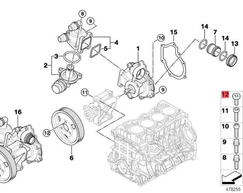 OE:11517559979 Bolt inner star M8X16 BMW (import) X1 (E84) sDrive18i luxury 10 models 2010-2011