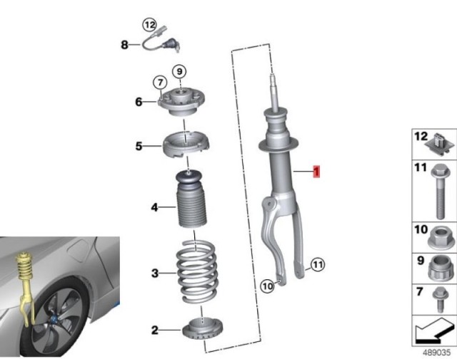 OE:37106884586  ударная стойка BMW (импорт) i8 (I12) i82014-