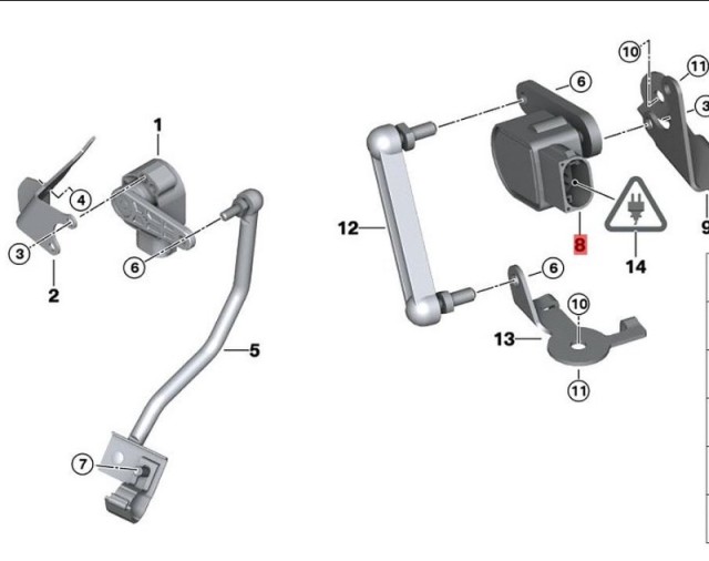 OE:37146853754 датчик высоты BMW (импорт) i8 (I12) i82014-