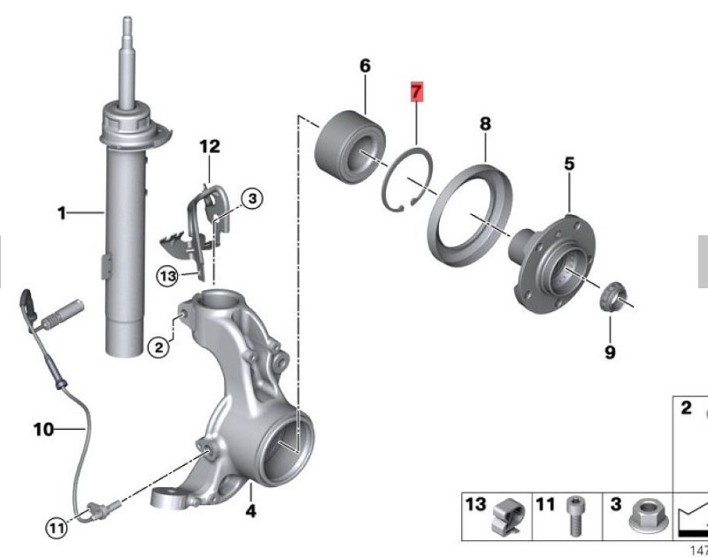 OE:7119934760 Anti-rotation ring 90X3 BMVS3(E83)3.0i04 2003-2004