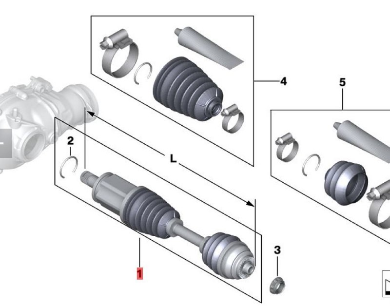 OE:31607529201 Warranty output shaft, left, L=628MM BMVS3(E83)3.0i04 2003-2004