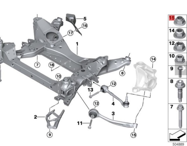 OE:32106788407 Шестигранная гайка с фланцем M14X1,5 БМВС3(Е83)3.0i04 2003-2004