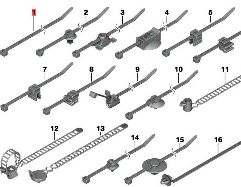 OE:61131367599 Wire tie L=200MM/B=3.6MM BMW X5 (E53) 3.0i 2002-2006