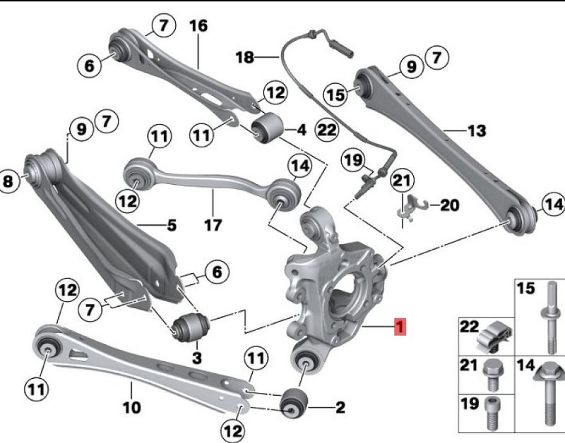 OE:33406797570 Right rear wheel frame BMW X3 (E83) 3.0i04 2003-2004