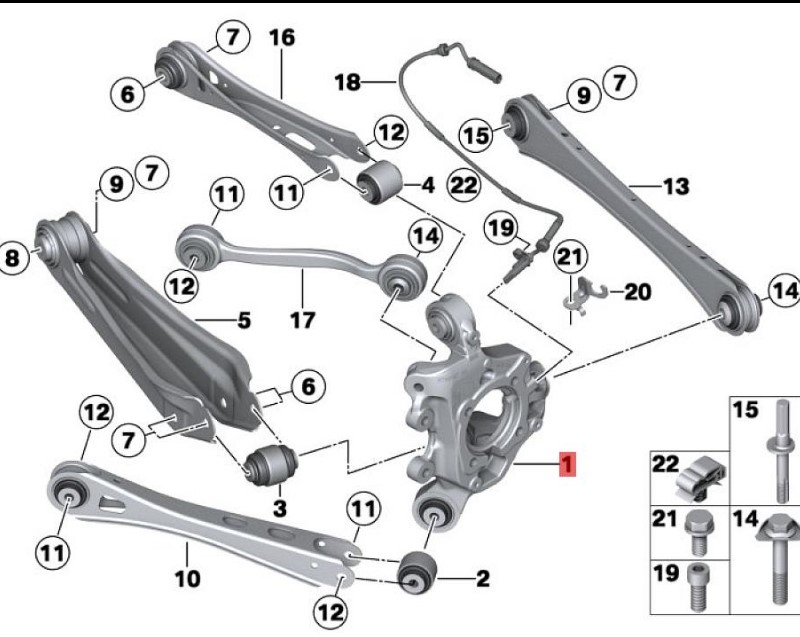 OE:33406797569 Left rear wheel frame BMW X3 (E83) 3.0i04 2003-2004