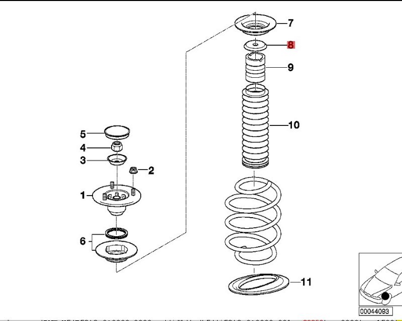 OE:31336780245 опорная шайба БМВ Х5(Е53)3.0i2002-2006