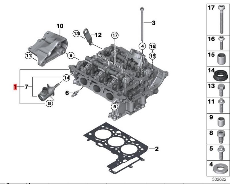 OE:11122118965 Cylinder head and valve mechanism Suitable for BMW
