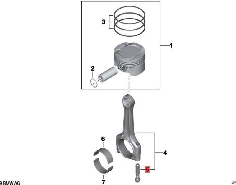 OE:11248657724 Connecting rod bolt M9X1.25X47 Suitable for BMW