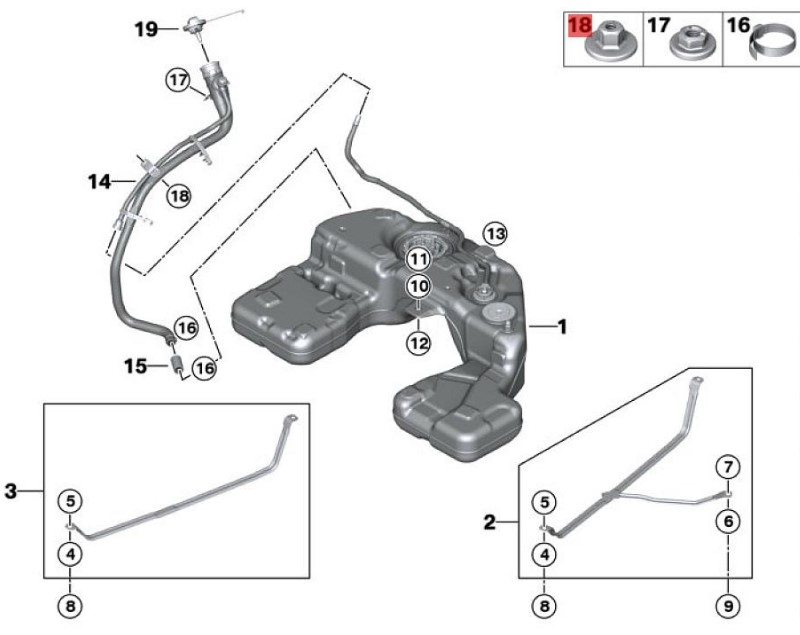 OE:7147169847 Plastic fastening nut with washer D=22MM suitable for BMW