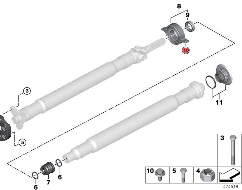 OE:22326760945 Hexagon head bolts and flat washers M8X22-8.8-ZNS3 BMW 3 Series (F35 Long Axis Edition) 335Li Fashion Design Package 13 Models 2012-2012