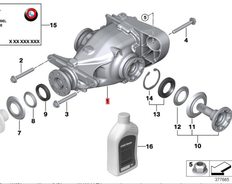 OE:33107524325 Rear drive axle I=43:11=3.91