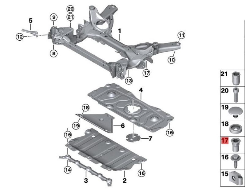 OE:7147311614 Заклепочная гайка с плоской головкой M6 BMW 3 серии (G20) 320i Sports Package 20 Models 2020-2020 гг.