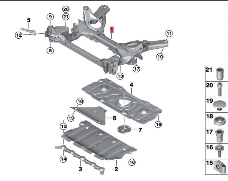 OE:31106877320 Front axle beam RWD BMW 3 Series (G20) 320i Sports Package 20 Models 2020-2020