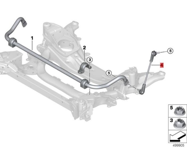 OE:31306893360 Опорная штанга стабилизатора передняя правая BMW 3 Series (G28 Long Axis Edition) 325LiM Sports Night Package 20 Models 2019-2019