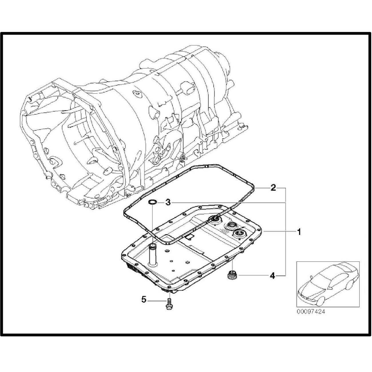 BMW 6HP26 automatic transmission oil pan with gasket + bolt set 745Li X5 X6