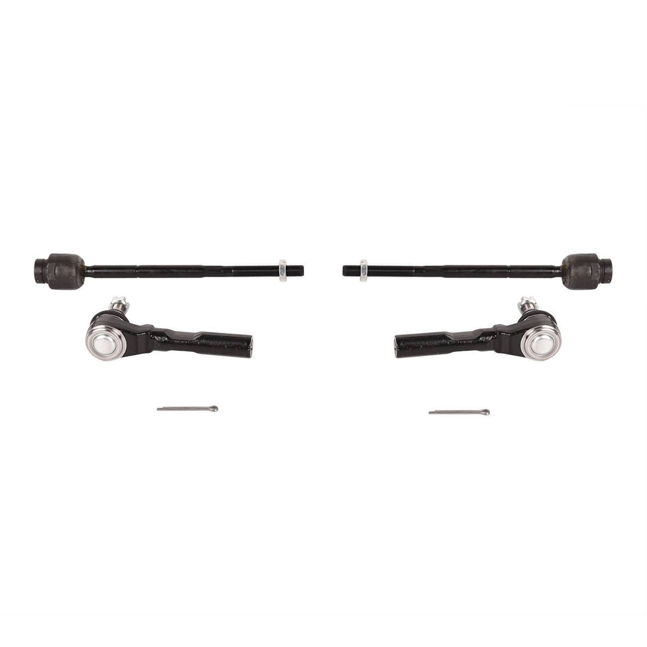 New 4 pcs. For Chevy Malibu Pontiac G6 Saturn Aura front inner and outer steering rod ends