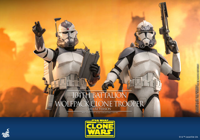 Hot Toys 1/6 TMS143 - Star Wars: The Clone Wars - 104th Battalion Wolfpack Clone Trooper (Deluxe Version) IN STOCK