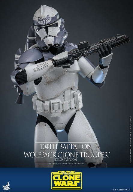 Hot Toys 1/6 TMS143 - Star Wars: The Clone Wars - 104th Battalion Wolfpack Clone Trooper (Deluxe Version) IN STOCK