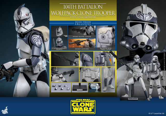 Hot Toys 1/6 TMS143 - Star Wars: The Clone Wars - 104th Battalion Wolfpack Clone Trooper (Deluxe Version) IN STOCK