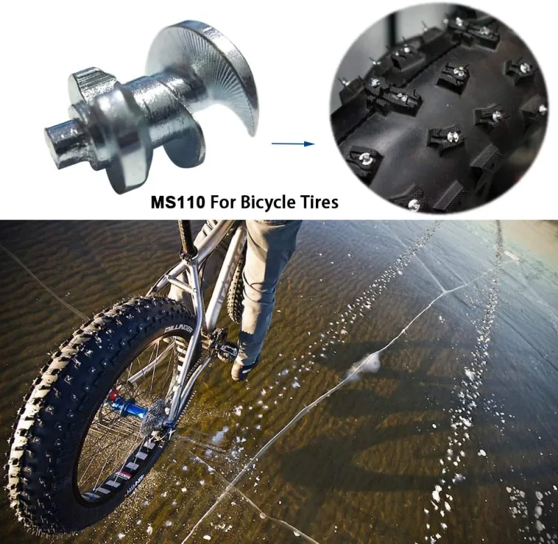 Marrkey Tires Studs/Screw Snow Carbide Spikes/Wheel Tyres Studs for Racing car,Bicycle,Bike,Fat Bikes, Scooters Tires,Running Shoes Boots in Winter 7 * 9.9mm 100PCS