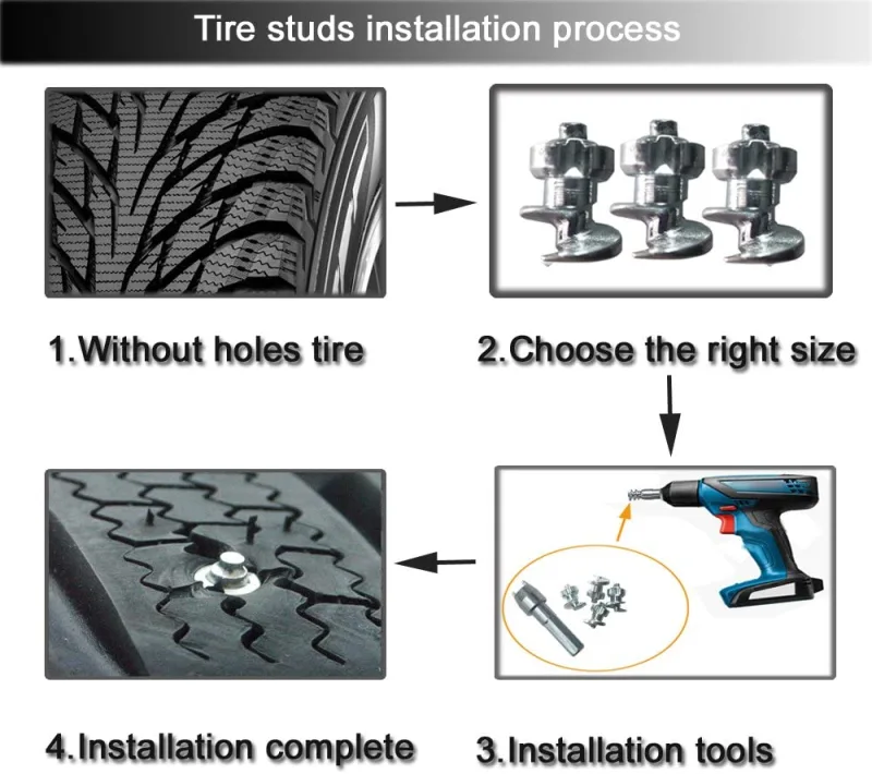 Marrkey Tires Studs/Screw Snow Carbide Spikes/Wheel Tyres Studs for Racing car,Bicycle,Bike,Fat Bikes, Scooters Tires,Running Shoes Boots in Winter 7 * 9.9mm 100PCS