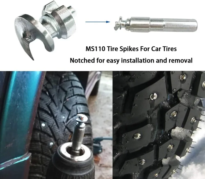 Marrkey Tires Studs/Screw Snow Carbide Spikes/Wheel Tyres Studs for Racing car,Bicycle,Bike,Fat Bikes, Scooters Tires,Running Shoes Boots in Winter 7 * 9.9mm 100PCS