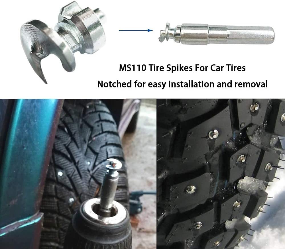 Marrkey Tires Studs/Screw Snow Carbide Spikes/Wheel Tyres Studs for Racing car,Bicycle,Bike,Fat Bikes, Scooters Tires,Running Shoes Boots in Winter 7 * 9.9mm 100PCS